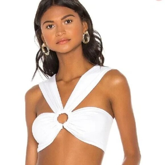 REVOVLE SUPERDOWN Women's ODETTE White Bra Top Ring Cropped Size Small - Picture 1 of 6